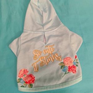 XXS Bond & Co. Baby Blue Hoodie Dog Clothing